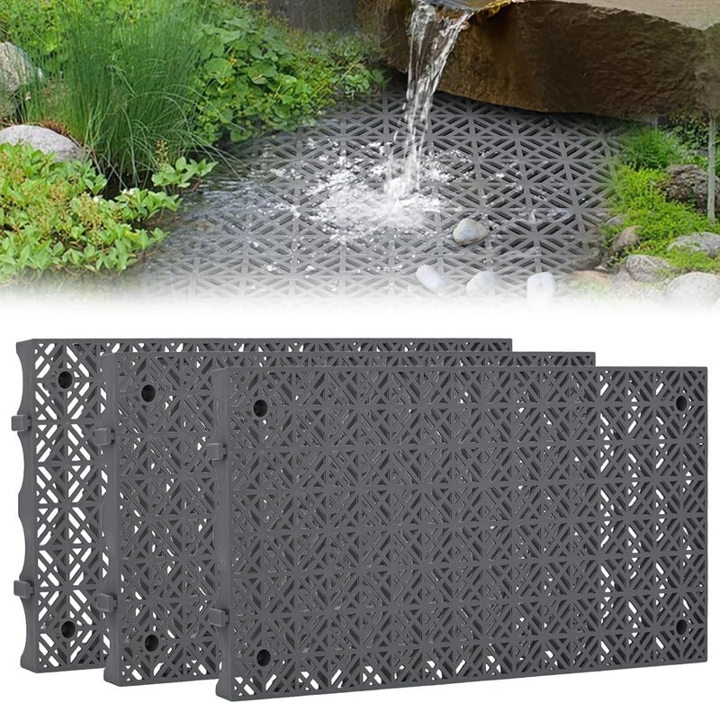 veonly Heavy Duty Fountain Basin Grates,3 Pack 24"×12" Reservoir Grates for Pond and Water Garden, Suitable for Water Features, Ponds, Fountains, Landscaping Decor, Reinforced PP Material (rhombus style) - Image 1